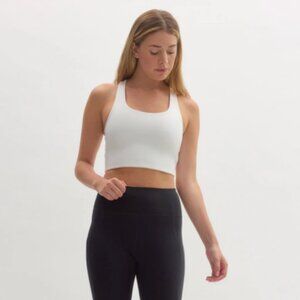Girlfriend Collective Paloma Racerback Bra | White | Size Medium